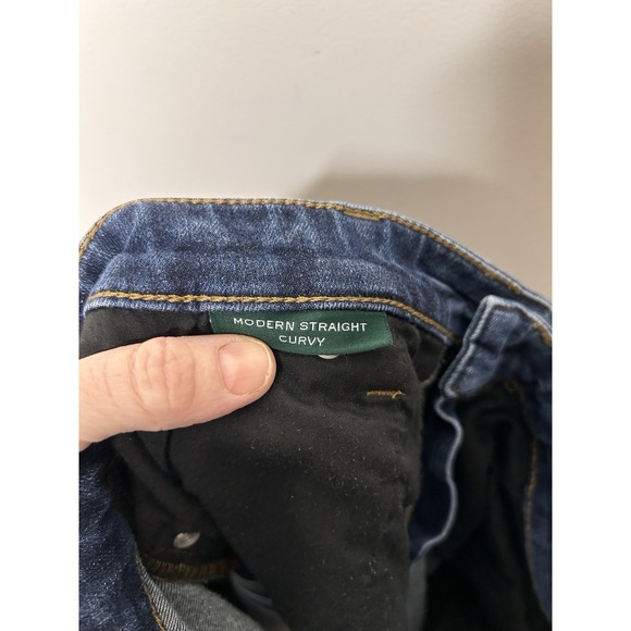 Lauren Ralph Lauren Women Modern Straight Curvy Jeans Dark Wash Denim Size 14 - Picture 10 of 11